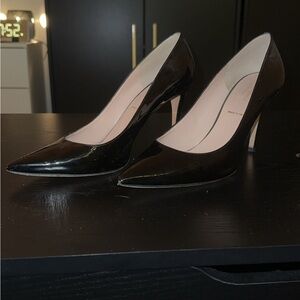 kate spade Black Patent Leather Pointed-Toe Stiletto Heels